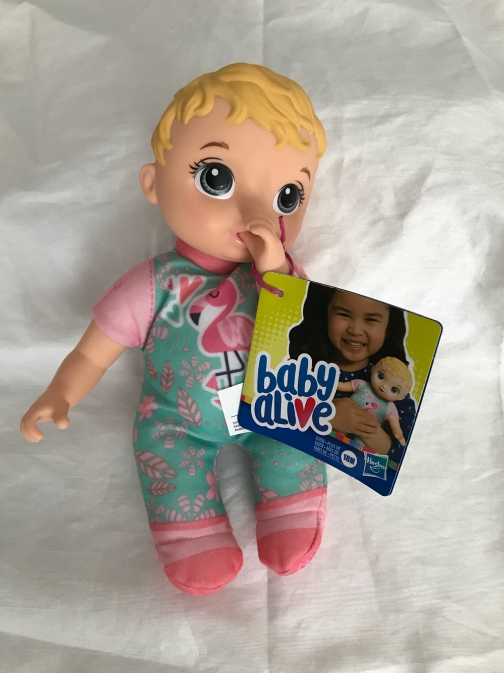 Baby Alive Doll Flamingo 🦩 Outfit Hasbro Small Baby Soft Body Doll Green Pajama